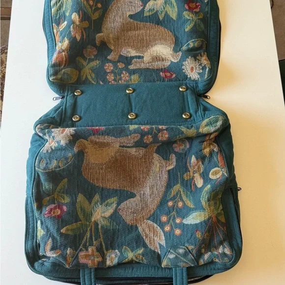 Luxury Bespoke Bernadette Rabbit Tapestry Lined Travel Garment Bag, like new - Picture 9 of 16
